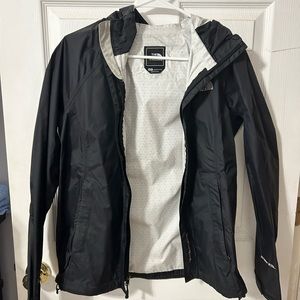 Black North Face rain jacket